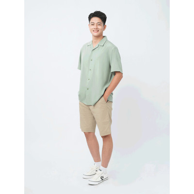 Sơ mi tay ngắn lai ngang VIETTIEN SMART CASUAL vải Visco phom REGULAR VT00000374