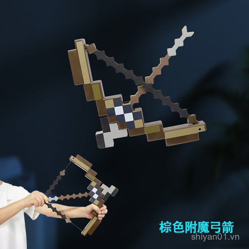 Mô hình đồ chơi ngoại vi Minecraft trò chơi sáng tạo cung tên với cung và mũi tên phóng, quà tặng bấ