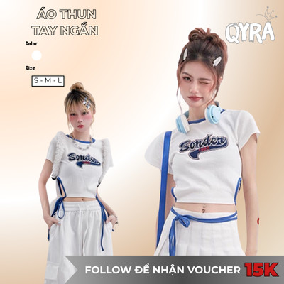 Áo Thun Croptop Nữ Tay Ngắn Cột Dây 2 Bên Phong Cách Đường Phố #Q32
