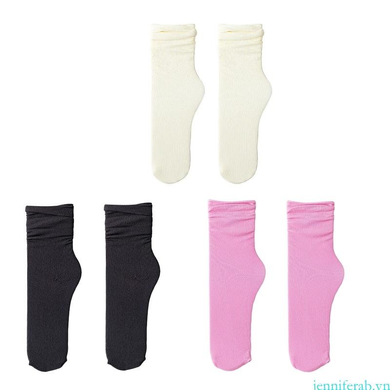 Unisex Summer Thin Crew Socks Ribbed Solid Color Breathable Mid Tube Hosiery