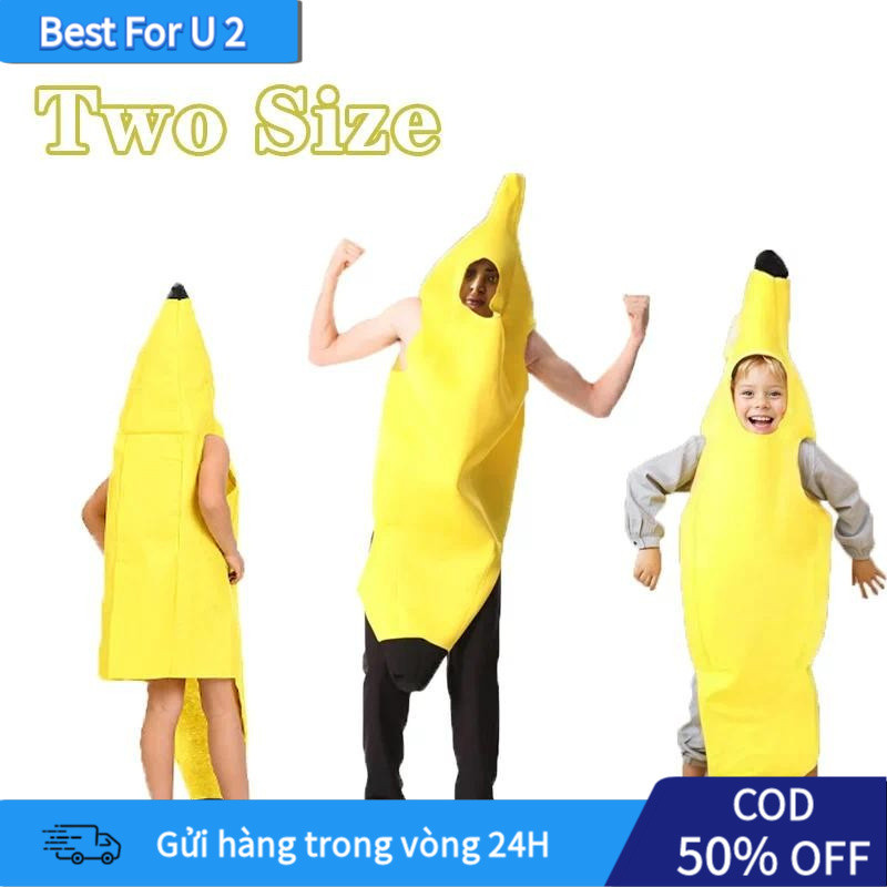【COD&24H】Bộ đồ Halloween hóa trang cosplay quả chuối phù hợp cho lễ hội và tiệc tùng
