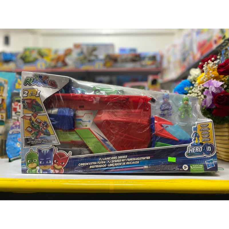 Mô hình xe PJ Masks PJ Launching Seeker Preschool Toy Playset kèm 2 xe và 2 nhận vật