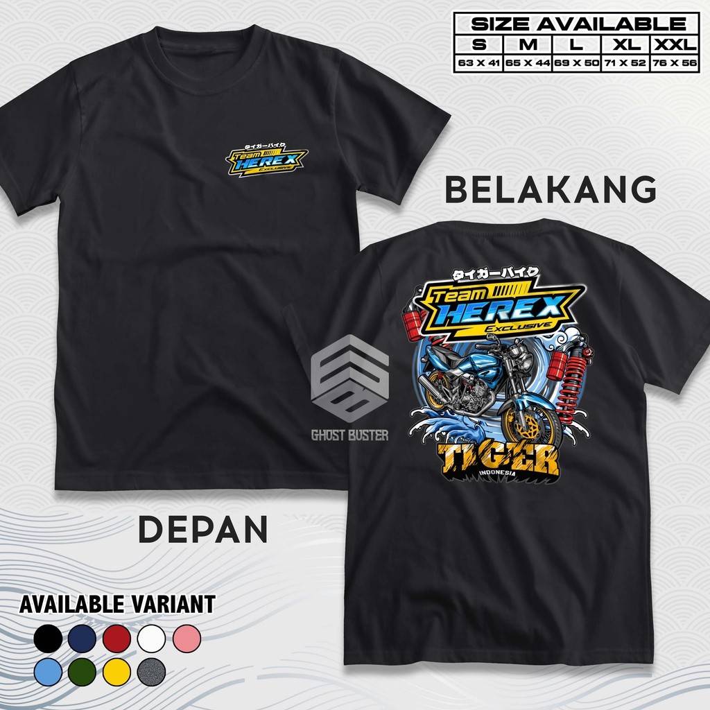 Áo thun Honda Tiger Team Herex Racing Honda Gank Distro Áo thun xe máy Ô tô