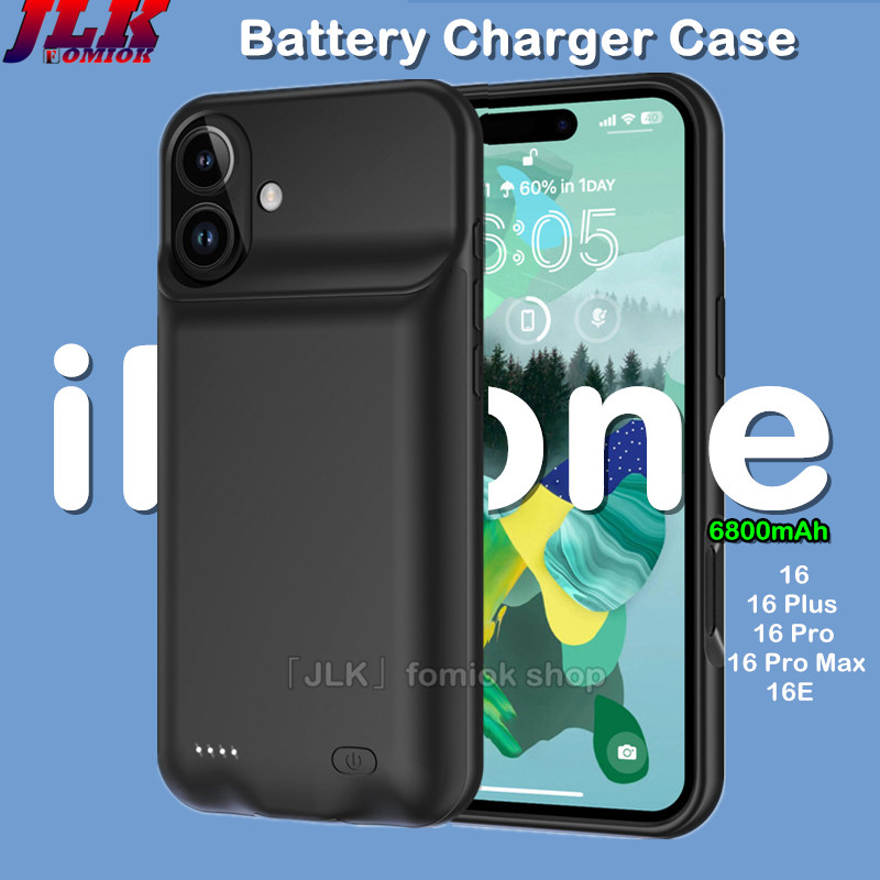 [JLK] Ốp Pin 6800mAh Cho iPhone 16 Pro Max 16E 16 Plus Vỏ Sạc Mềm Pin Dự Phòng Sạc Sạc Sạc Sạc Pin Ố