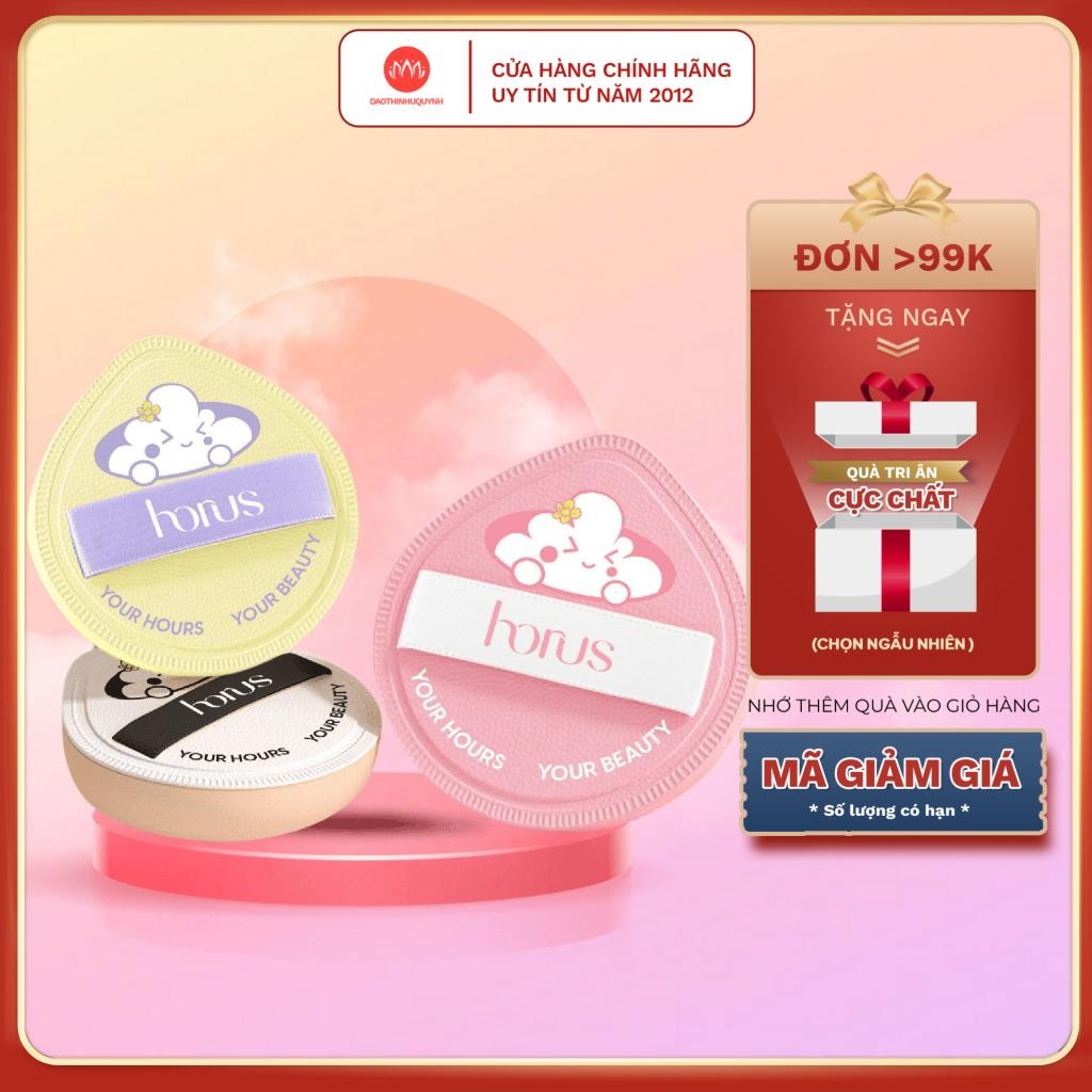 Bông mút trang điểm Horus Pang Pang Big Puff - bông tán nền makeup horus hình giọt nước chính hãng