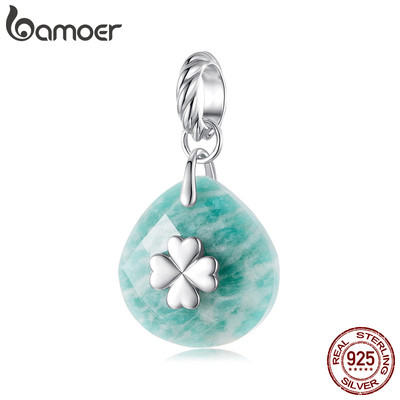 Bamoer Bạc 925 Mặt Dây Chuyền Starlight Amazonite Mặt Dây Chuyền Phụ Kiện Bộ Sưu Tập Vòng Tay Trang Sức Thời Trang Nữ Quà Tặng