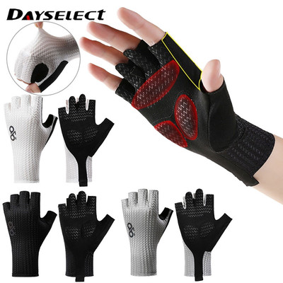 DAYSELECT 1 Cặp Găng Tay Thể Thao Half-Finger, Anti-Slip, Breathable, Phù Hợp Cho Người Đi Xe Đạp