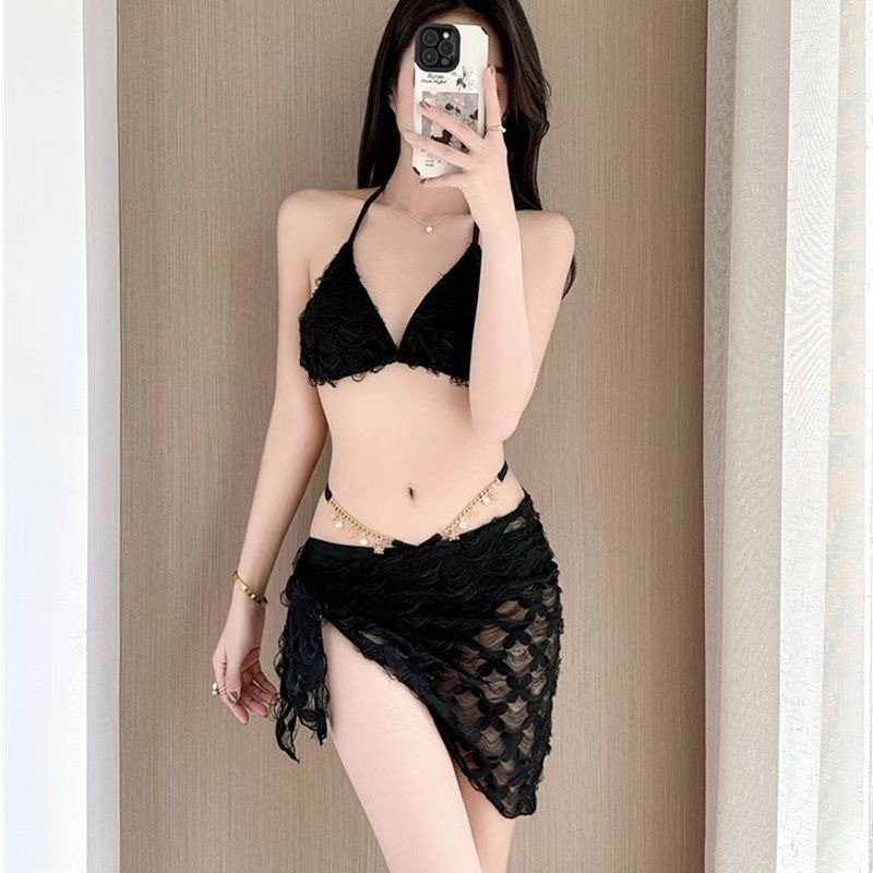 Đồ Bơi Nữ Gợi Cảm Bảo Thủ Bikini Bộ Ba Mảnh Phiên Bản Hàn Quốc Ngực Nhỏ Tập Hợp Đồ Bơi Bên Biển | BigBuy360 - bigbuy360.vn