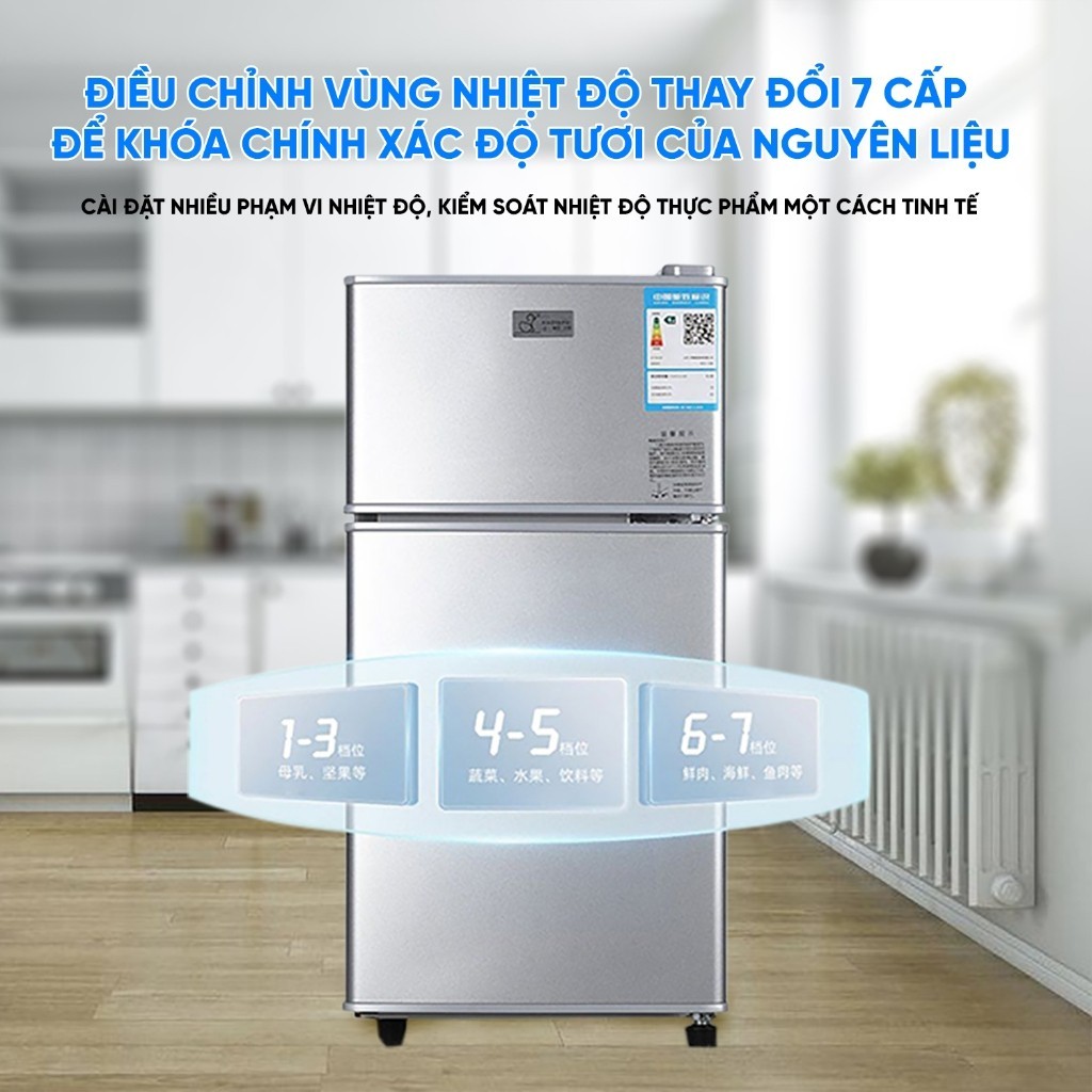 [THANH LÝ GIÁ SỐC] Tủ Lạnh Mini 2 Ngăn 58lit– Làm Lạnh Nhanh, Ngăn Đá & Mát Riêng, Nhỏ Gọn, Bảo Quản