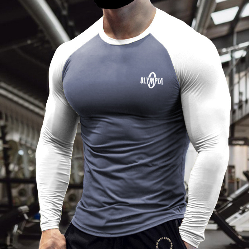 【Ready Stock】 Workout Long Sleeve T-shirt Men's Quick-Drying Tights Sports Training Breathable High 