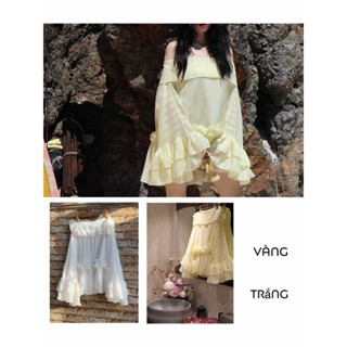 Đầm trễ vai tay bồng Amiee dress thiết kế Aguja