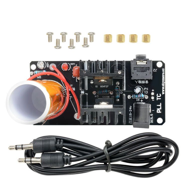 1 Bộ Tesla Coil Kit DC 15-24V 15W Mini Music Tesla Coil Plasma Loa Tesla Truyền Không Dây DIY Kits
