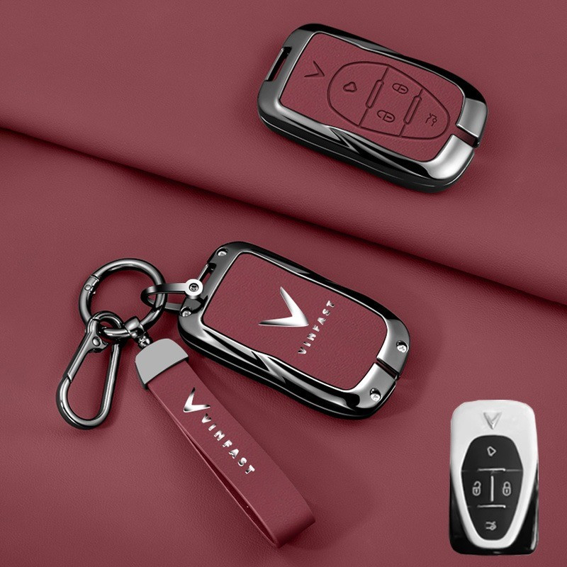 VF6 Chìa Khóa Hộp Đựng VF6 Plus Móc Khóa Da Kim Loại Hợp Kim Cao Cấp Phụ Kiện Xe Hơi Cho Xe VinFast 