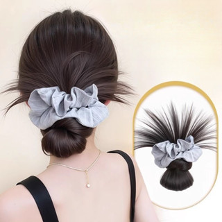 Tóc Giả Kẹp Hoa Nụ Đầu Đuôi Ngựa - Tóc Nối Dài Ruột Lớn - Phụ Kiện Tóc Gà và Thịt Đầu - Cuộn Dây