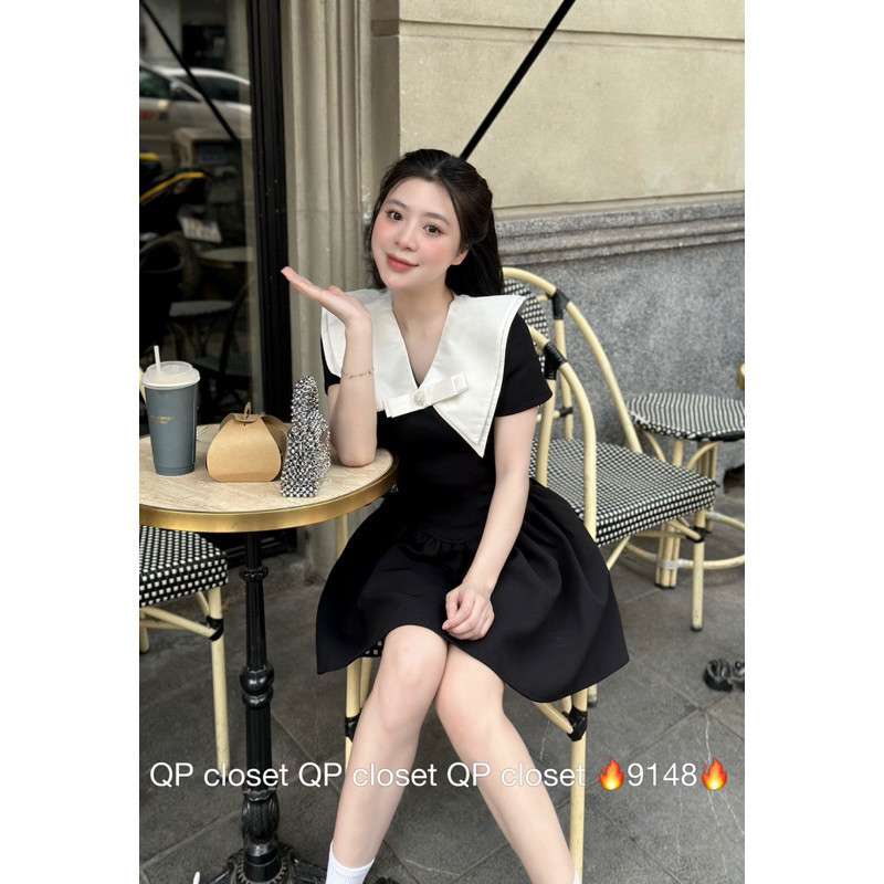 váy 2 tầng cổ nơ ôm eo chân bồng xinh    BYJOLIE