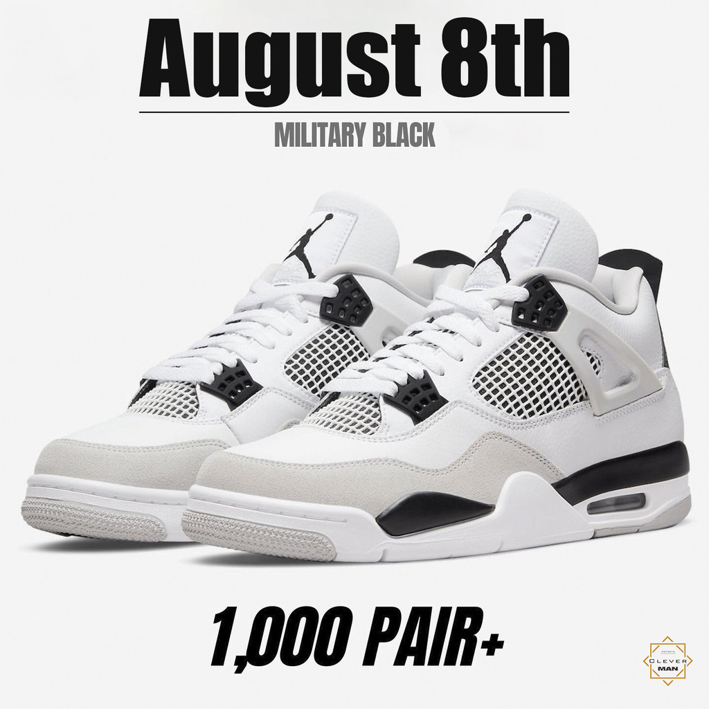Giày Thể Thao Jd4 Military Black Trắng Xám Phù hợp cả nam và nữ Clever Man Store