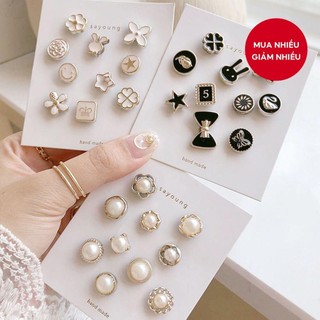 10 Cái / bộ Nút Thời Trang Chất Lượng Cao Khuy Sét Nút Trang Trí Quần Áo Ngăn Ngừa Vô Tình Tiếp Xúc Nút Cài Áo Huy Hiệu