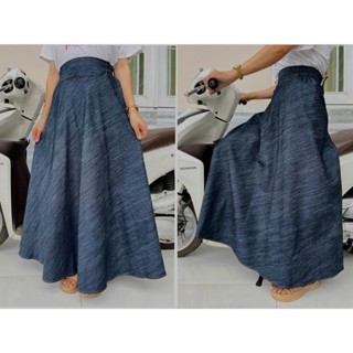  Váy Chống Nắng Nữ - Váy Jean Chống Nắng FeeSize Dáng Xoè  Dán+Nút Bấm  Vải Dày Đẹp 
