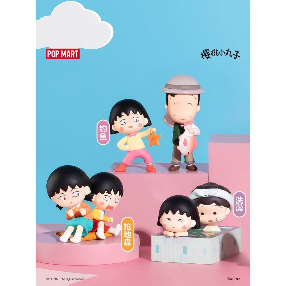 P POPMART Cherry Maruko Đồng hành Dòng thời gian Hình Hộp bí ẩn hợp thời trang Đồ trang trí dễ thươn