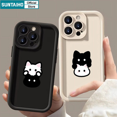 Suntaiho Ốp Lưng iPhone Đơn Giản Mèo Dễ Thương Họa Tiết Ốp Điện Thoại Silicon Mềm Cao Cấp Chống Sốc Cho iPhone 11 12 13 14 15 16 Pro max IP 7 8 Plus Iphon X Xs XR Xs max