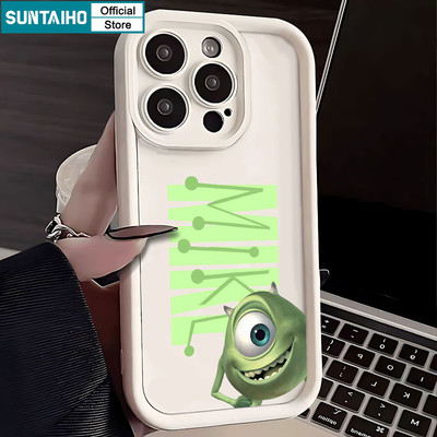 Suntaiho Ốp Lưng iPhone Dễ Thương Hài Hước Quái Vật Đại Học Mike Wazowski Họa Tiết Silicon Mềm Chống Sốc Cho iPhone 11 12 13 14 15 16 Pro max IP 7 8 Plus Iphon X Xs XR Xs max