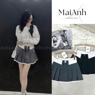  Chân Váy Tennis Phối Cạp Mềm Mát Chân Váy Xếp Ly Hot Girl Hàng loại 1 Sang chảnh Cá Tính 