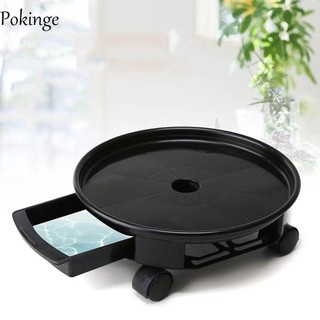 Đế chậu hoa bánh xe đa năng POKINGE, Khay đựng chậu hoa di chuyển bằng cán 360 độ hạng nặng, Ổn định chống trượt có khay nước Chậu hoa Mover cho sân vườn gia đình ngoài trời