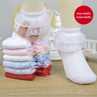 Vớ cotton Phối Ren Thoáng Khí Dành Cho Bé Gái 1-3 Tuổi