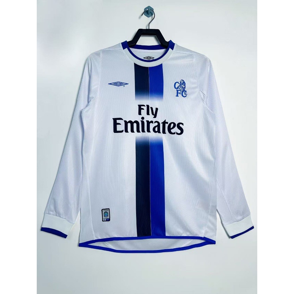 #C Áo bóng đá cổ điển dài tay 03-05 sân khách #LAMPARD