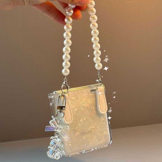 Ốp Lật Libero Cho ZTE Libero Flip Nubia Flip 5G Có Dây Đeo Họa Tiết Vỏ Sang Trọng Khóa Bên Dây Đeo Ba Trong Một Vỏ Điện Thoại