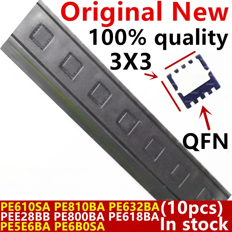 (10 chiếc) Chipset QFN-8 PE610SA, PE810BA, PE632BA, PEE28BB, PE800BA, PE618BA, PE5E6BA, PE6B0SA J8 G