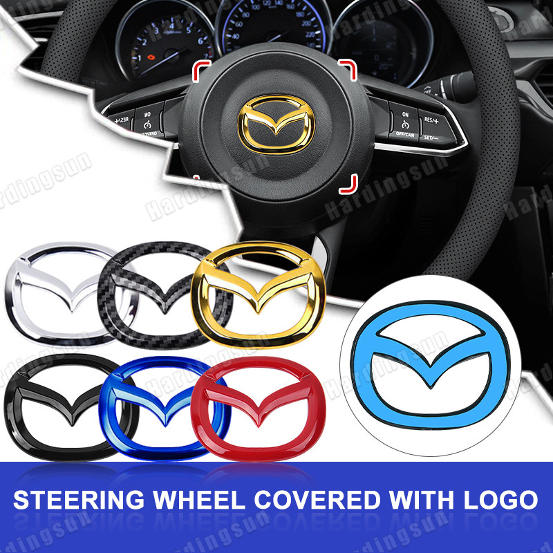 Vô Lăng Ô Tô Trung Tâm Biểu Tượng Dán Phụ Kiện Cho Xe Mazda 3 Alexa CX4 CX5 CX8 2 3 6 DJ BL BM GJ CX