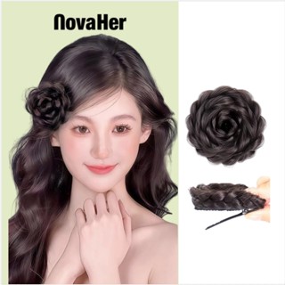  Kẹp Tóc Giả Hoa Hồng Tết Búi Cao Cấp Phong Cách Hàn Quốc - Mũ Tóc Giả Tiện Lợi Cho Nữ NovaHer 