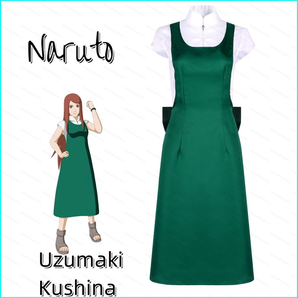 GN Naruto Shippudencos Uzumaki Kushina váy cosplay vải Halloween trang phục dự tiệc NG