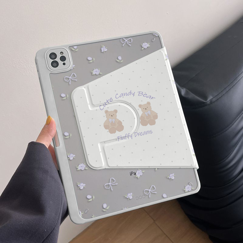 Sách / Hộp đựng iPad từ tính xoay 360 có khe cắm bút Tương thích cho iPad 11th A16 AIR M3 2025 11inc