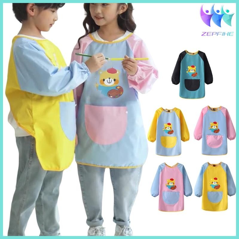Baby Bib Waterproof Baby Feeding Smock Kids Painting Apron Coat Easy to Clean