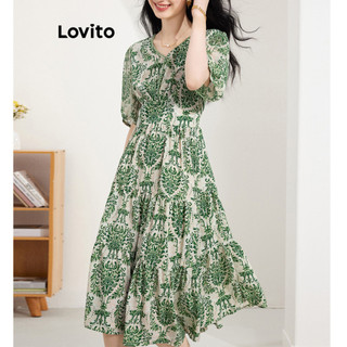 Đầm Lovito họa tiết hoa nhí phong cách thường ngày dành cho nữ LNE60290