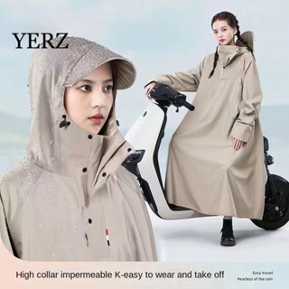 Áo khoác đi mưa YZ, áo mưa ô tô điện gập gọn, chống nước, full-body dày với mũ rộng vành cho xe máy - phù hợp nữ/nam