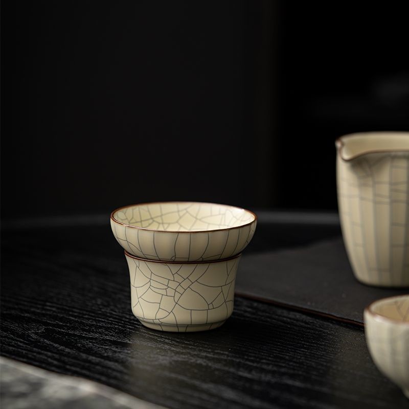 Quandetang Retro Ru Lò Lọc Trà Bộ Trà Trà Lễ Lọc Gốm Lọc Trà Tách Trà Lọc Cổ FHX8