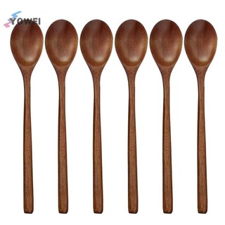 YOWEI 1 Thìa Gỗ Tre Nhà Bếp Phong Cách Hàn Quốc 9 Inch Gỗ Tự Nhiên Súp Bộ Đồ Ăn Nấu Mật Ong Thìa Cà Phê Muỗng Trộn VN