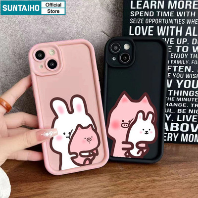 Suntaiho Đáng Yêu Thú Cưng Tương Tác Họa Tiết Ốp Lưng Điện Thoại Silicon Mờ Mềm Cao Cấp Chống Sốc Cho iPhone 11 12 13 14 15 16 Pro max IP 7 8 Plus Iphon X Xs XR Xs max