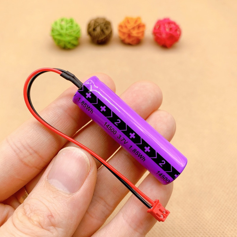 Siêu tụ 14500 3.7V 500mAh sẵn jack cắm PH2.0 có thể sạc lại - Oxit Mangan sạc nhanh, xả nhanh