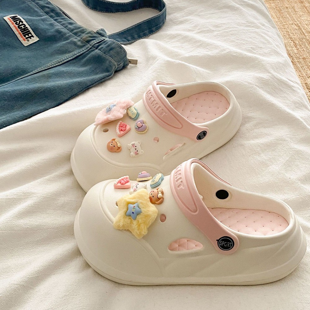 AYUER Sinh viên đại học Ngoài trời Chống trượt Bước lên Shit Cảm giác đế dày Xăng đan EVA