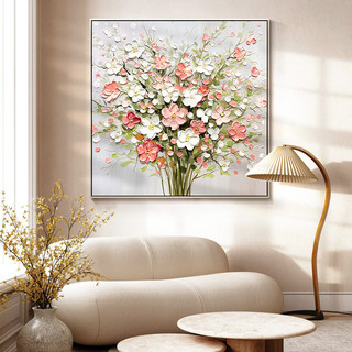  Tranh Canvas Treo Tường Lọ Hoa Hồng Trắng Nghệ Thuật Nổi 3D Trang Trí Phòng Khách Phong Cách Hiện Đại 