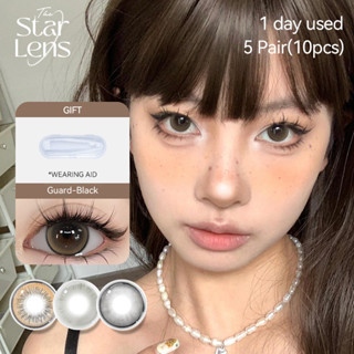 Kính áp tròng Starlens lens 1 ngày 10 chiếc Thiết kế dễ thương Đường kính 14.2-14.5 có độ (0-8)
