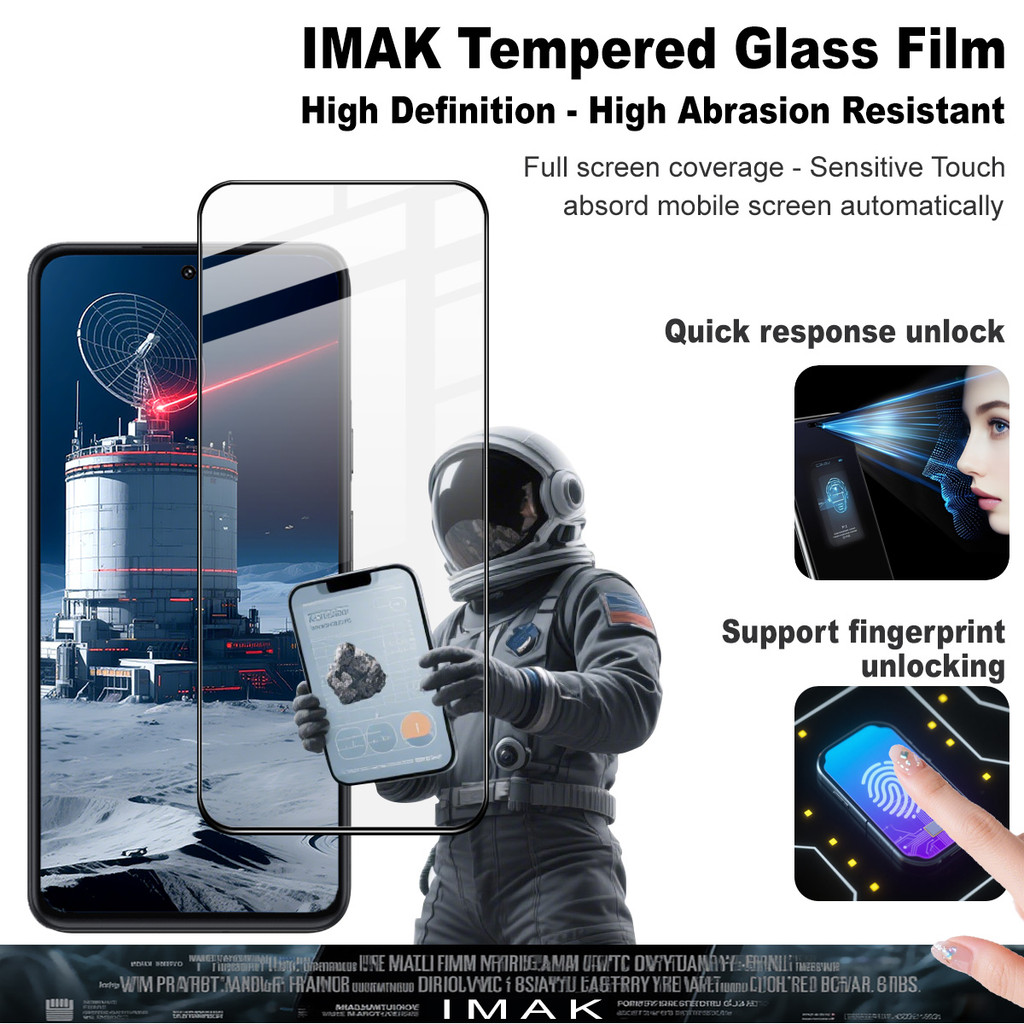 Imak cho Motorola Moto G86 Power / G86 5G Kính Cường Lực Full Keo Dán Bảo Vệ Màn Hình Phim Vân Tay M