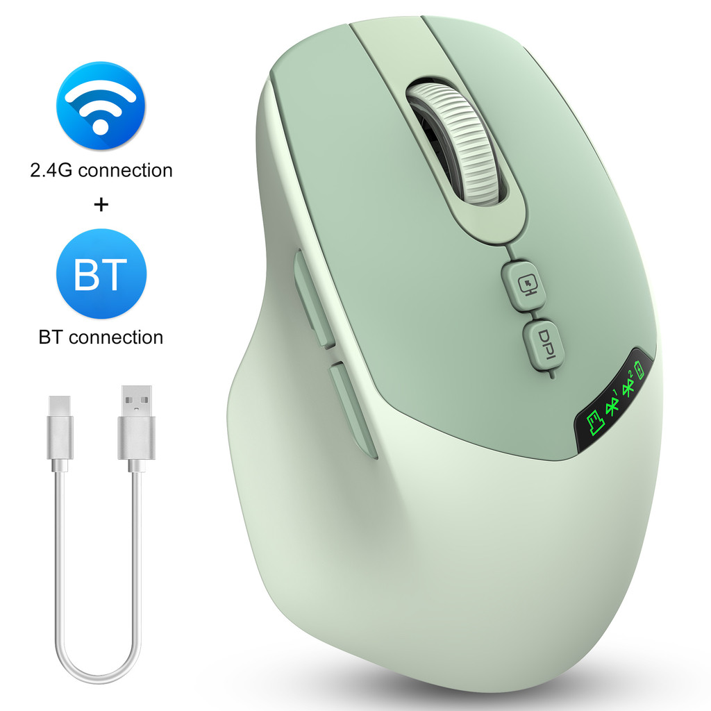 Chuột Gaming Không Dây 2 Chế Độ Bluetooth/2.4G Màn Hình OLED Thông Minh, Công…