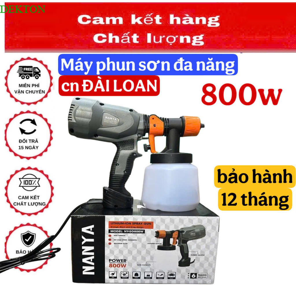 Máy phun sơn NANYA BS-SG800W ĐÀI LOAN  công suất lớn 800W, 3 chế độ vòi phun hàng chính hãng Dekon g