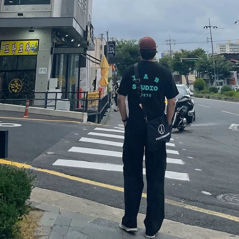 IAB studio Nhật Bản Giới Hạn Dạo Phố Mùa Hè Nam Nữ Cotton Áo Thun nữ Tay Ngắn Mỹ Cặp Đôi Cùng Hàng Đ