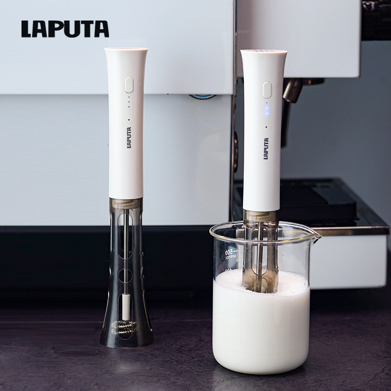 LAPUTA Máy tạo bọt sữa điện Cà phê Latte Art Máy tạo bọt sữa tự động Máy khuấy sữa rảnh tay